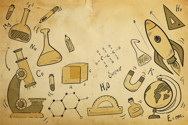 Vintage science education background