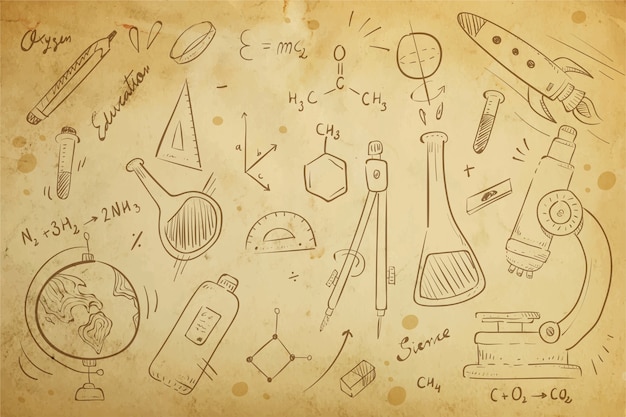 Vintage science education background