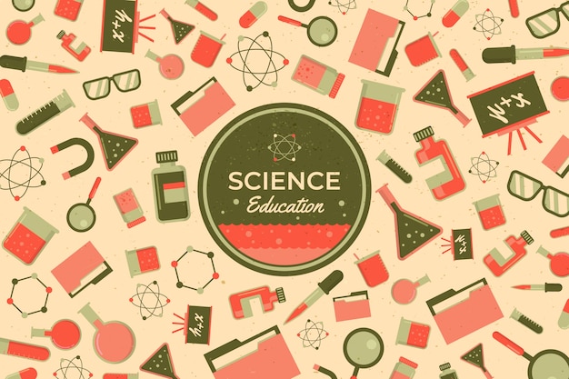 Free vector vintage science education wallpaper design