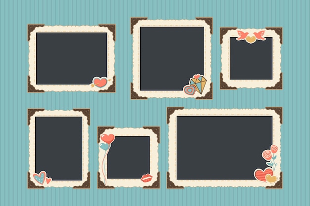 Free vector vintage scrapbook frames set