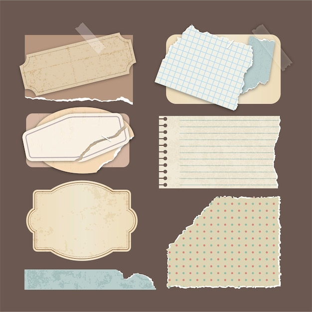 Free vector vintage scrapbook paper collection