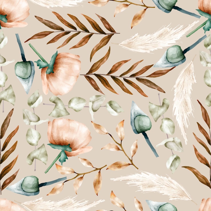 Free Vector vintage seamless pattern floral