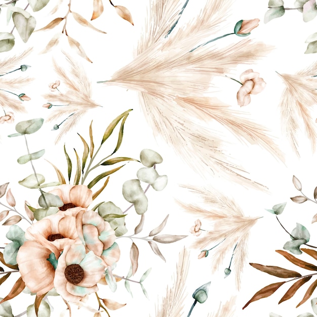 Free vector vintage seamless pattern floral