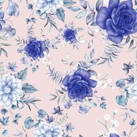 Free vector vintage seamless pattern watercolor floral and leaves