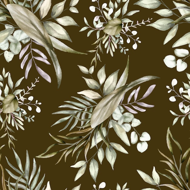 vintage seamless pattern with elegant hand drawing floral