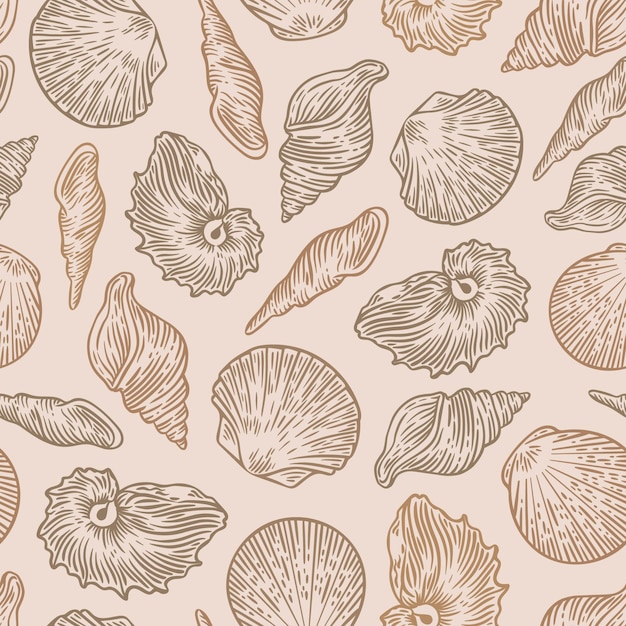 Free vector vintage seashell pattern