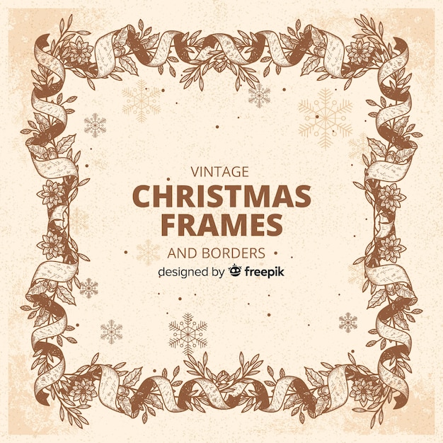 Download Free Free Vintage Sepia Christmas Frame Svg Dxf Eps Png Free Svg Cut Files Creativefabrica PSD Mockup Template