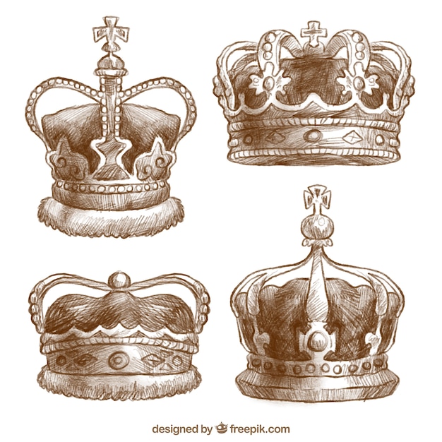 Винтаж набор из четырех элегантных короны