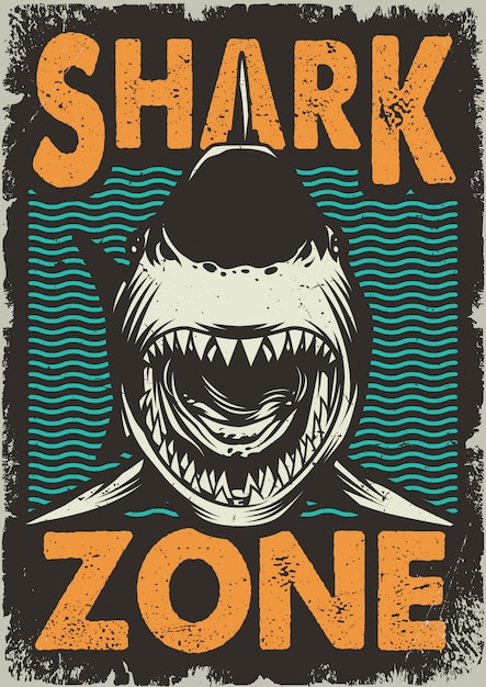 Vintage shark poster