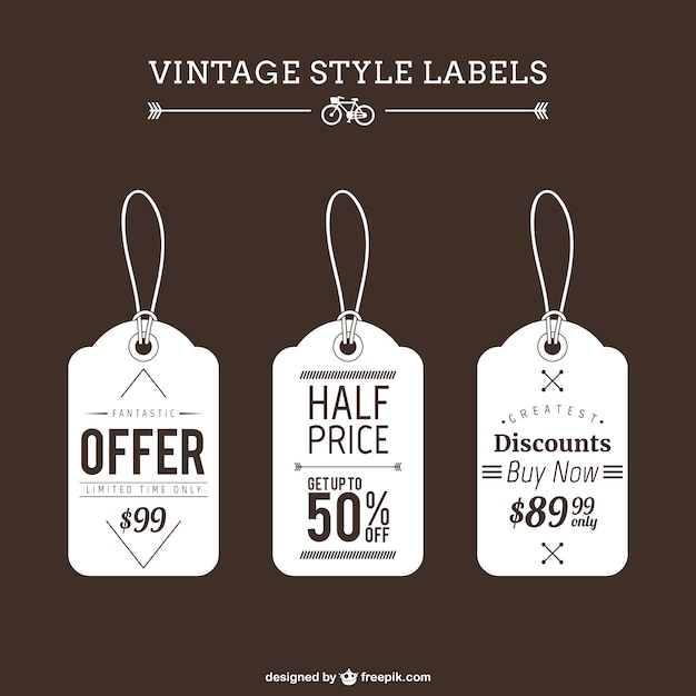 Free vector vintage shopping tags