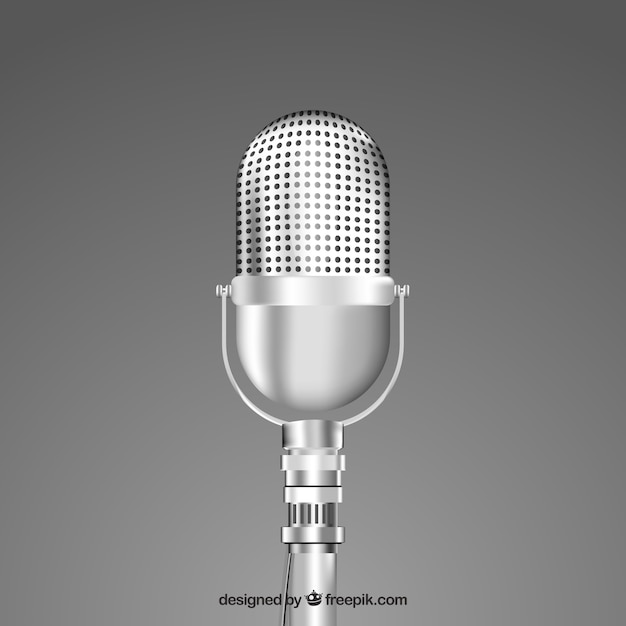 Vintage silver microphone