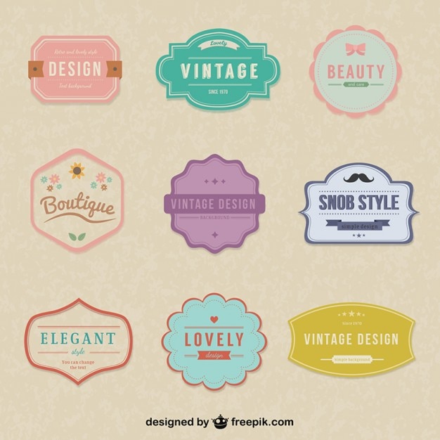 Vintage simple stickers