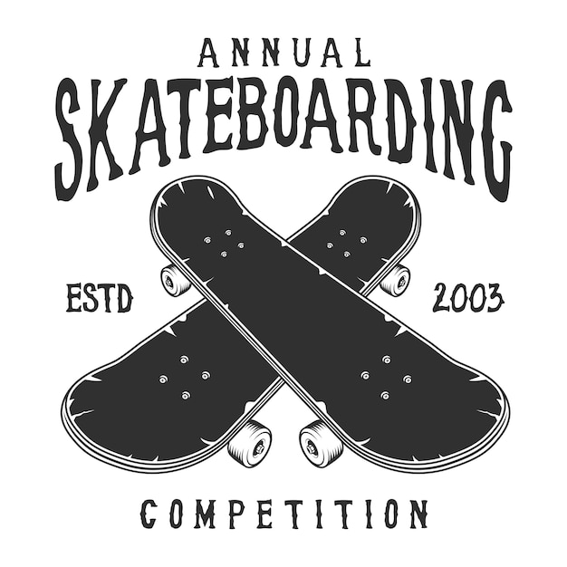 Free vector vintage skateboarding label