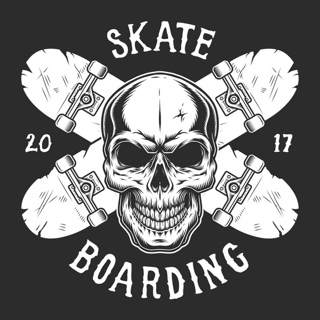 Vintage skateboarding logotype template