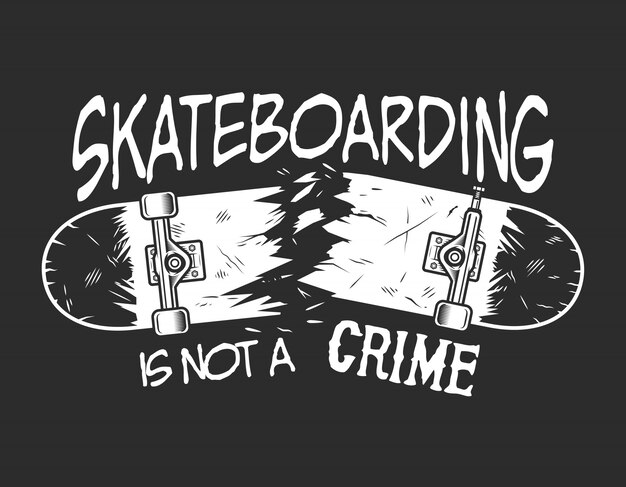 Vintage skateboarding monochrome badge