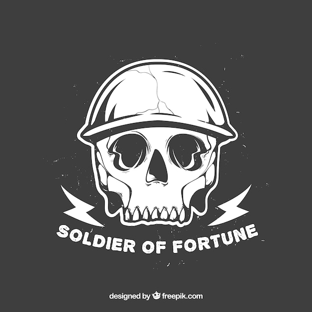 Vintage skull helmet background