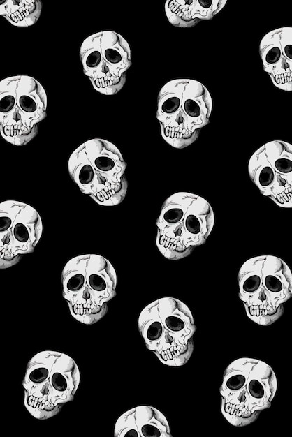 Free Vector vintage skull pattern background vector