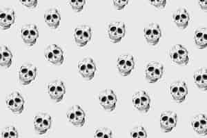 Free vector vintage skull pattern background