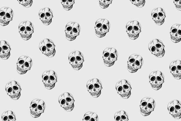 Vintage skull pattern background 