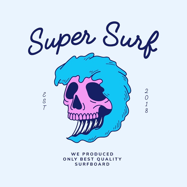 Vintage skull and word design vector