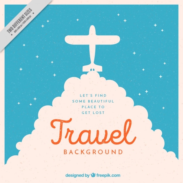 Free Vector vintage small plane silhouette and inspirational phrase