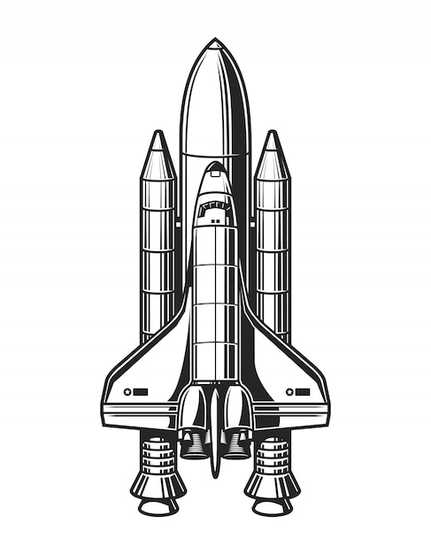 Single continuous line drawing rocket launch fly into the sky universe.  Vintage spacecraft rocketship. Simple retro outer space vehicle concept.  Trendy one line draw design graphic vector illustration 20611007 Vector Art  at