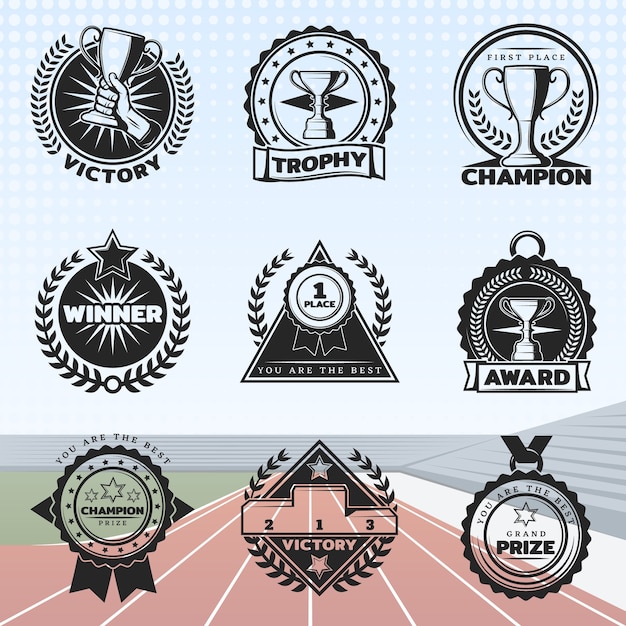 Free vector vintage sport awards set