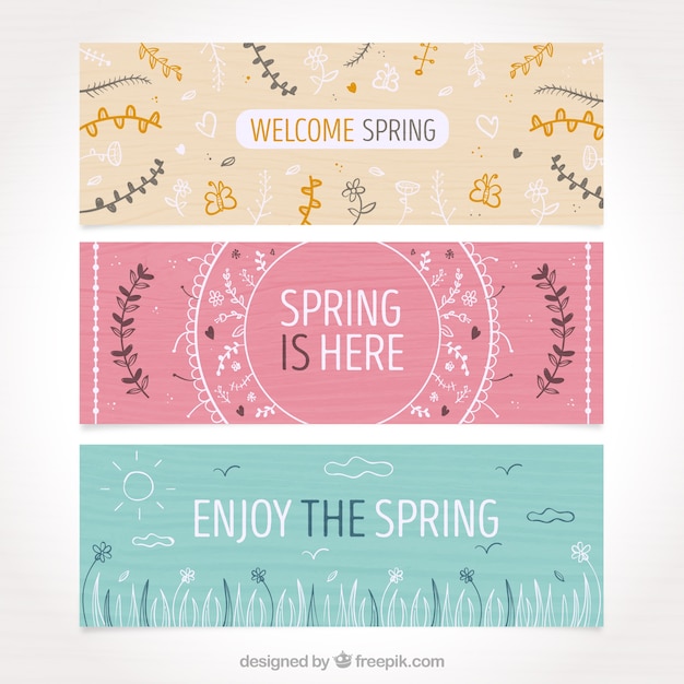 Vintage spring banners