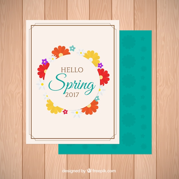 Vettore gratuito spring card vintage