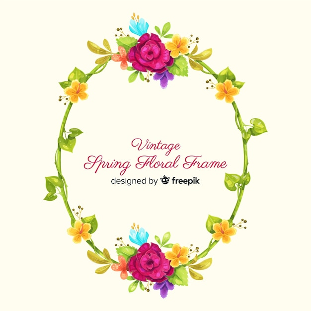 Cornice floreale vintage primavera