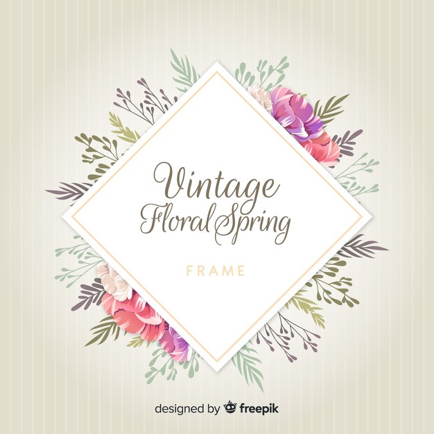 Vintage spring floral frame