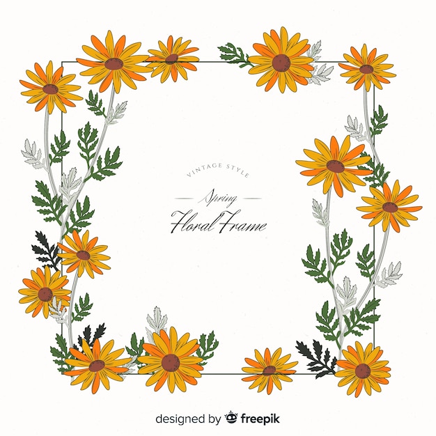 Free vector vintage spring floral frame