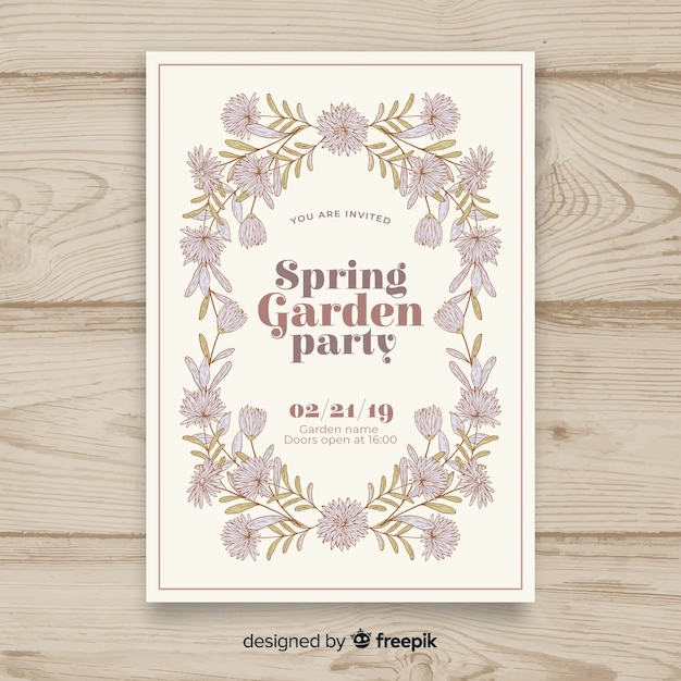 Free vector vintage spring garden party flyer