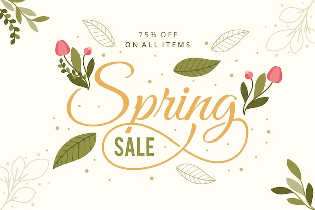 Free vector vintage spring sale concept