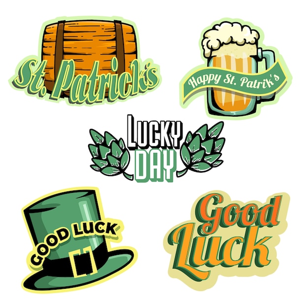 Free vector vintage st. patrick's day badge collection