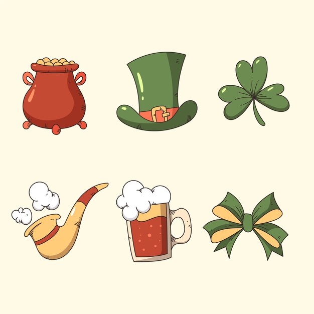 Vintage st. patrick's day elements set