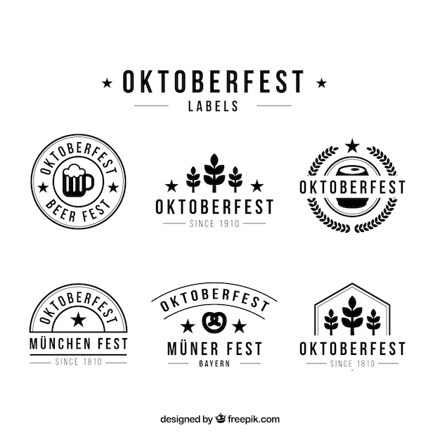 Free vector vintage stickers of oktoberfest festival