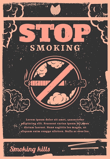 Vintage stop smoking poster