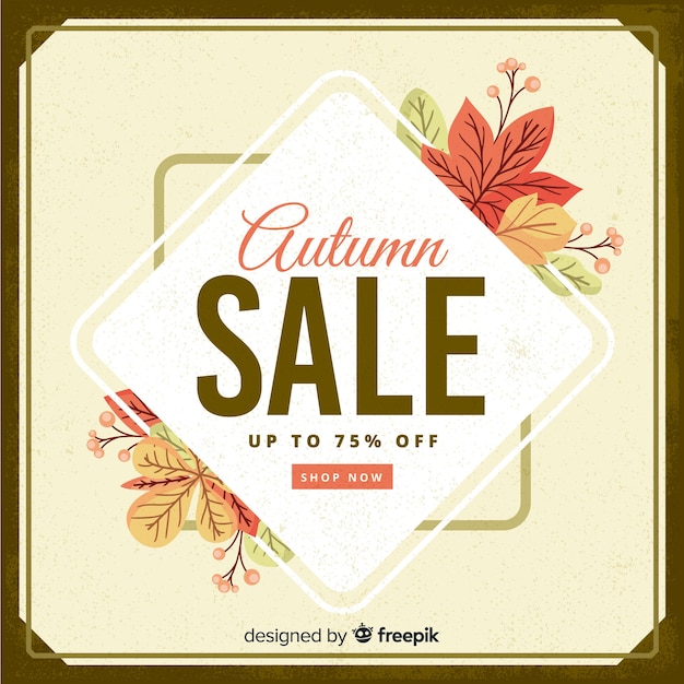 Free vector vintage style autumn sale background