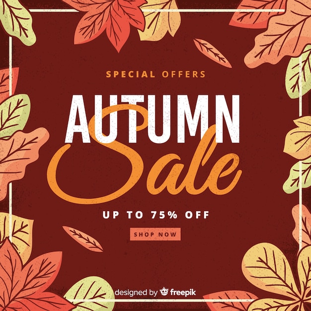 Vintage style autumn sale background 