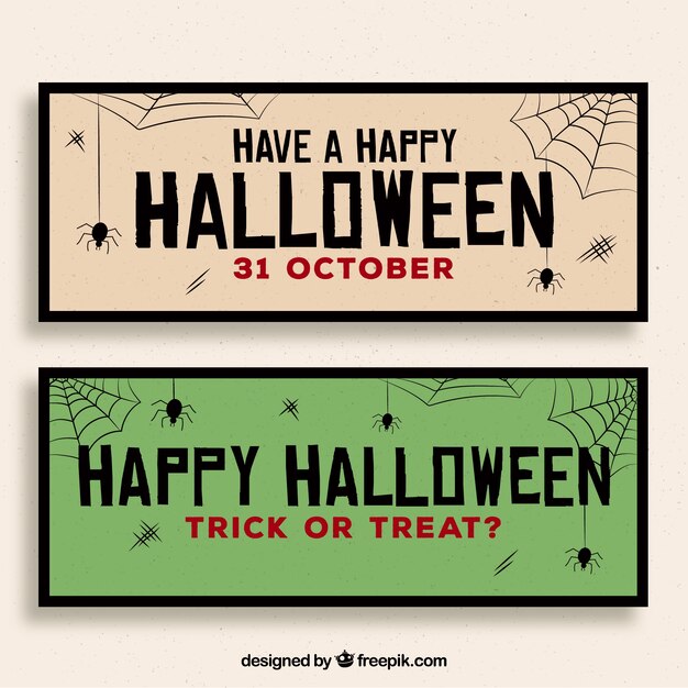 Vintage style halloween banners