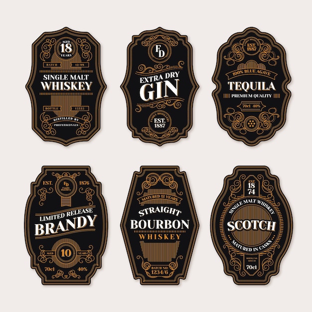 Free vector vintage style label collection