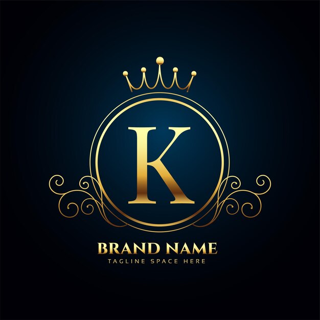 vintage style letter k symbol background for royal or vip identity