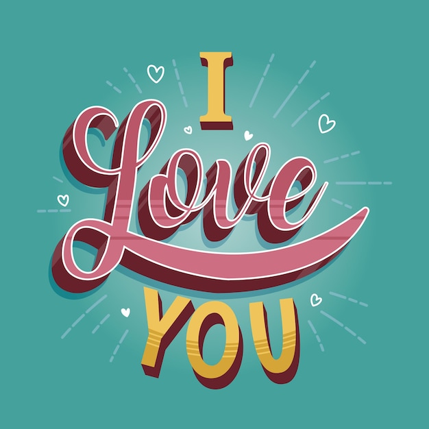 Vettore gratuito stile vintage per amore lettering concetto