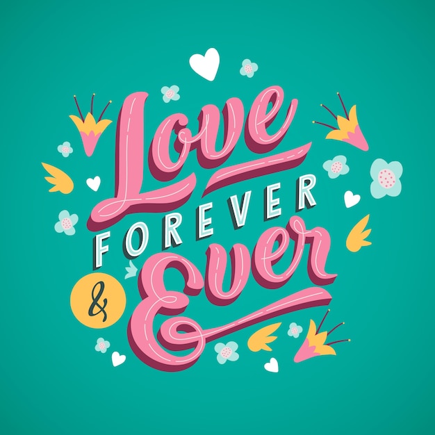 Vettore gratuito stile vintage per amore lettering design