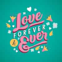 Free vector vintage style for love lettering design
