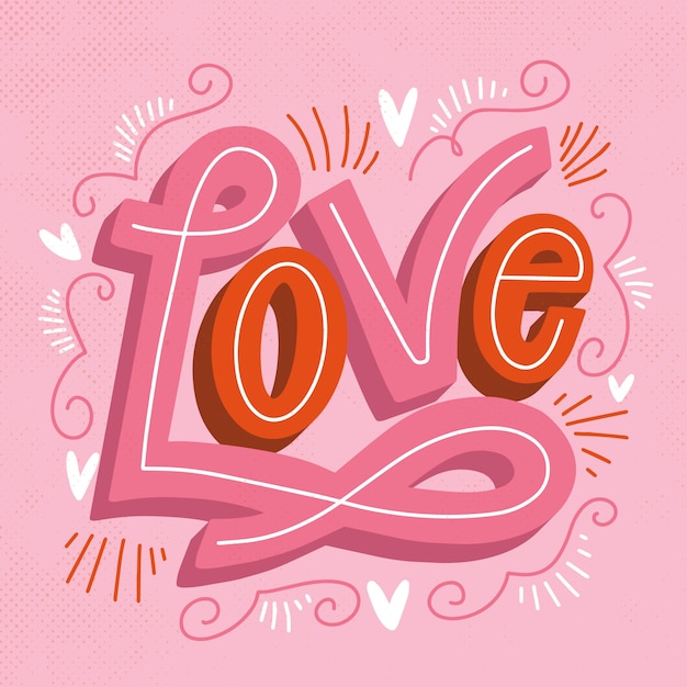 Vintage style love lettering