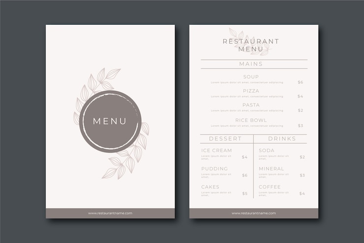 Free Vector vintage style restaurant menu