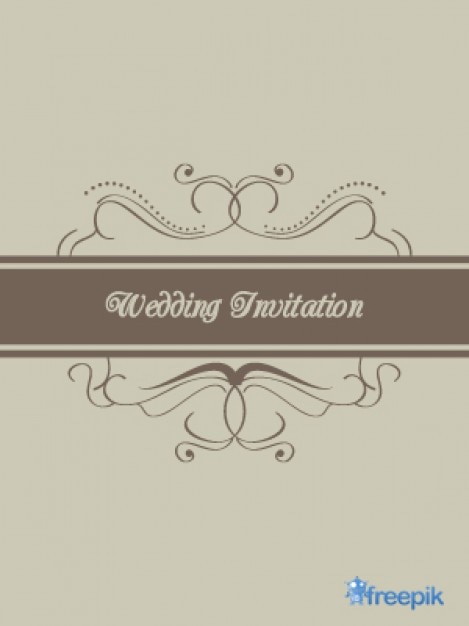 Free vector vintage style wedding invitation
