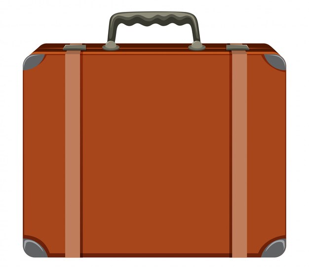 A vintage suitcase on white background